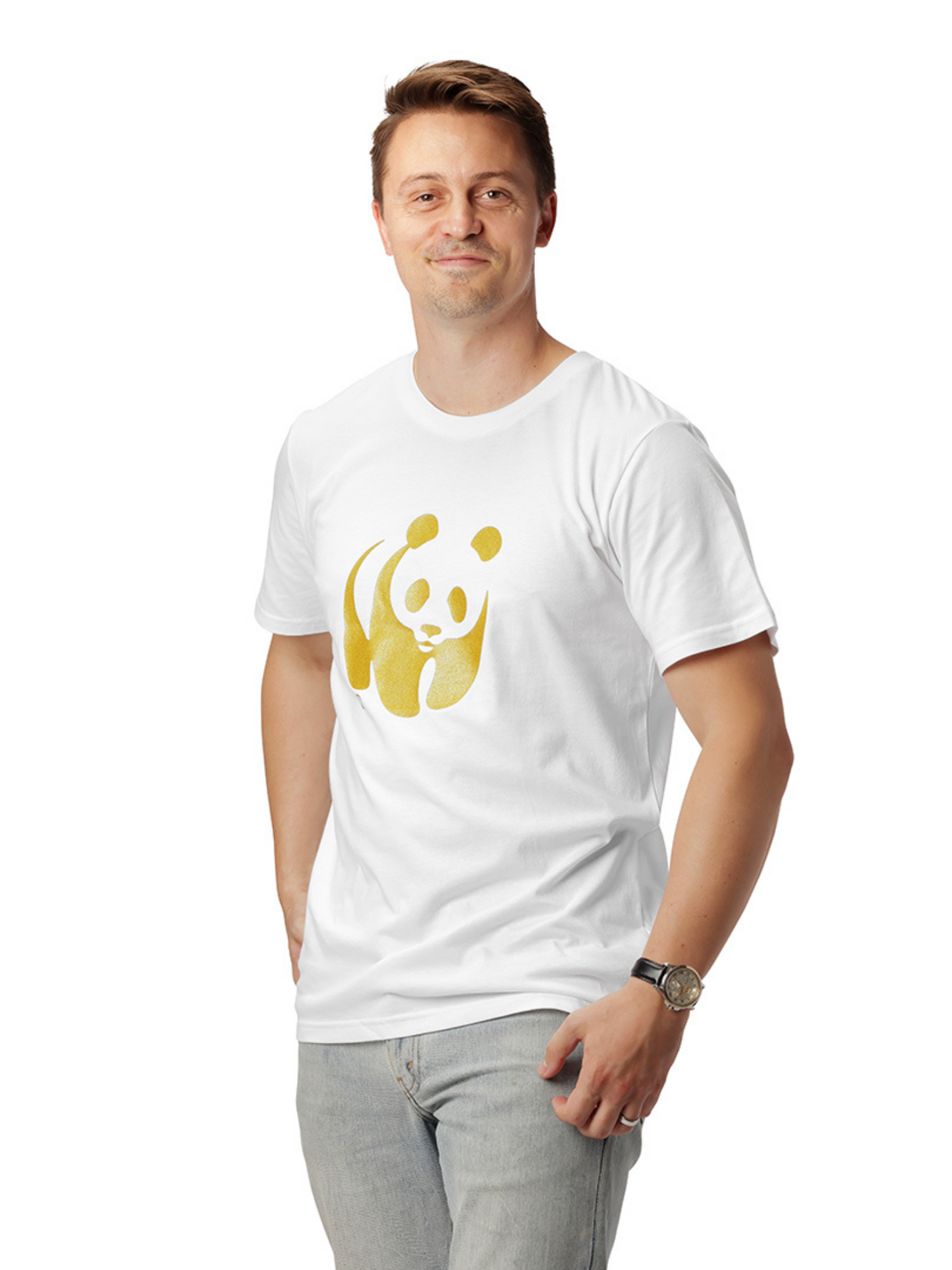 T-shirt med guldpanda