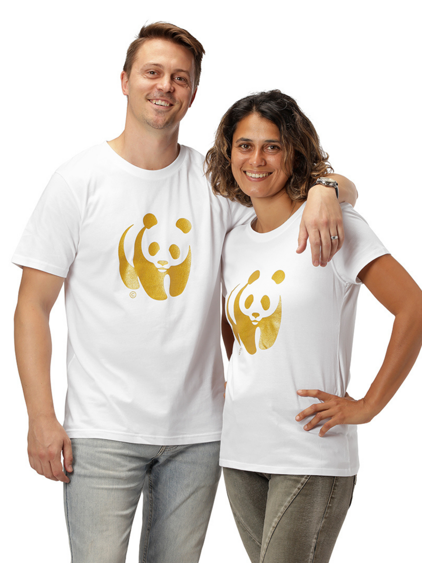 T-shirt med guldpanda