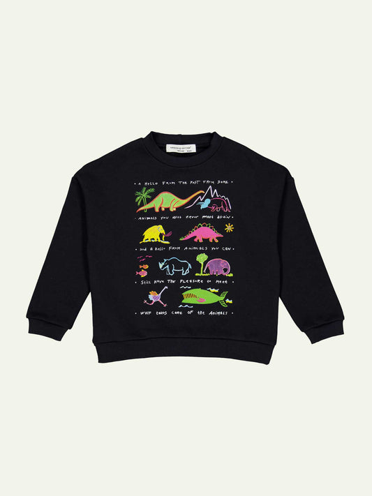 Børnesweatshirt med dinosaur
