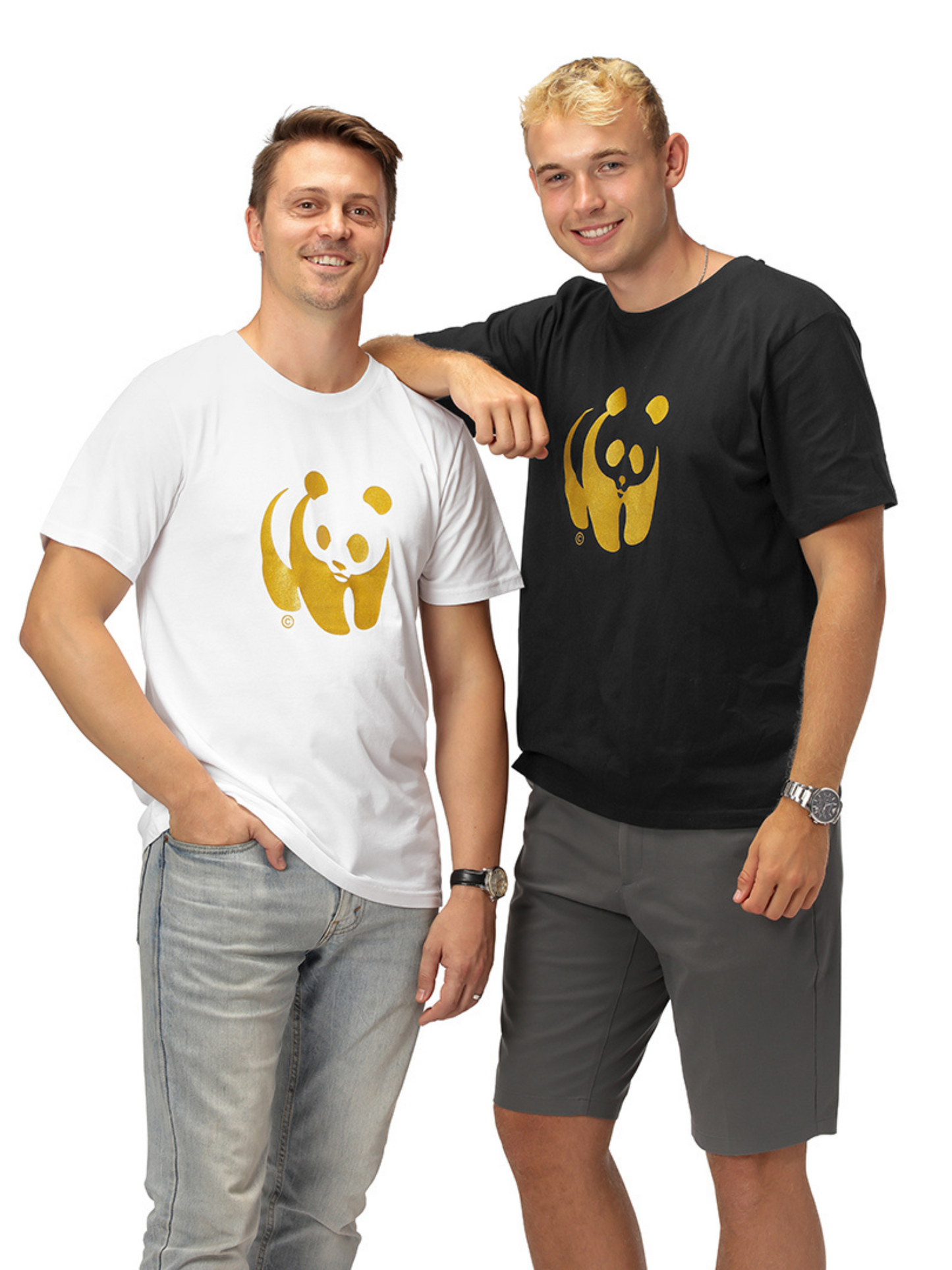 T-shirt med guldpanda