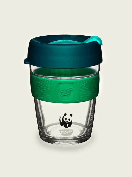 Kaffekop i glas med WWF logo