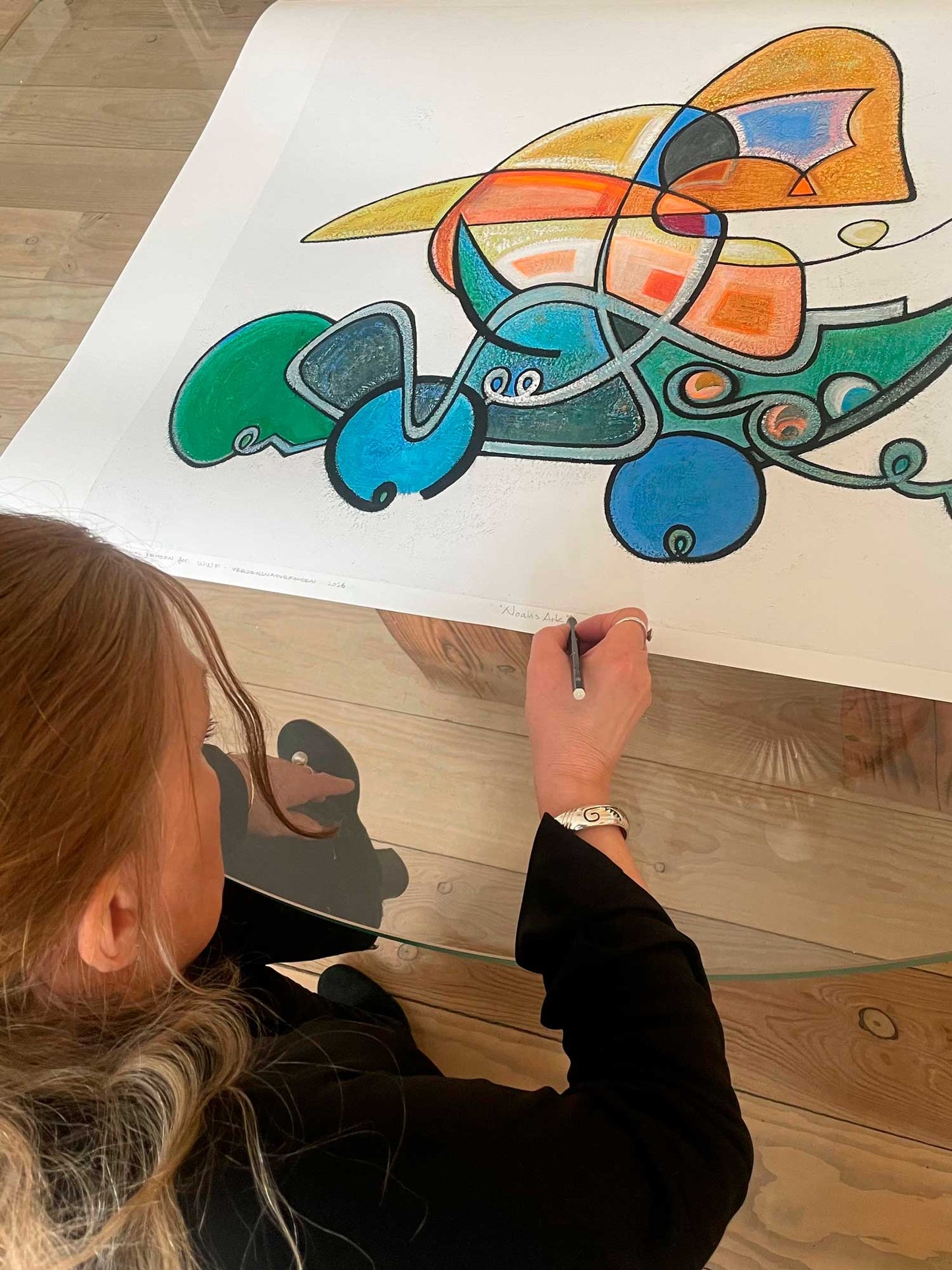 Noahs Ark, originalt kunst print, Malene Heerup