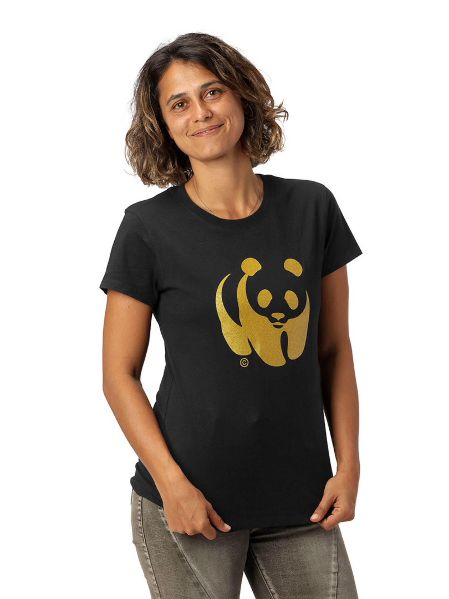 T-shirt med guldpanda