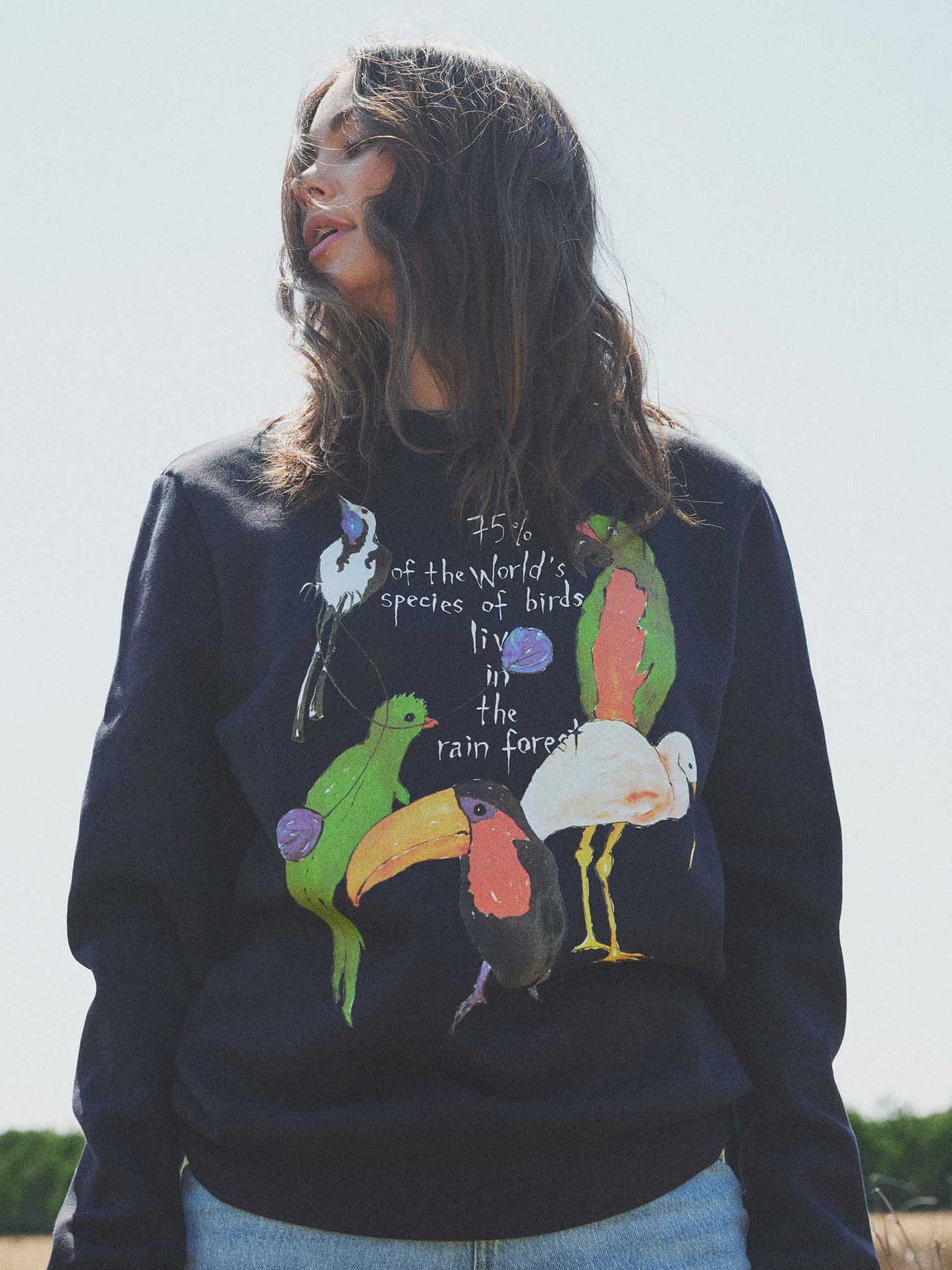 Sweatshirt med fugle