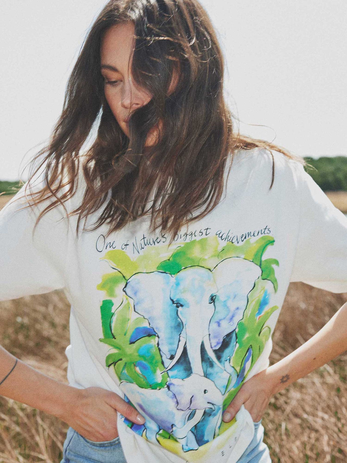 T-shirt med elefantmotiv