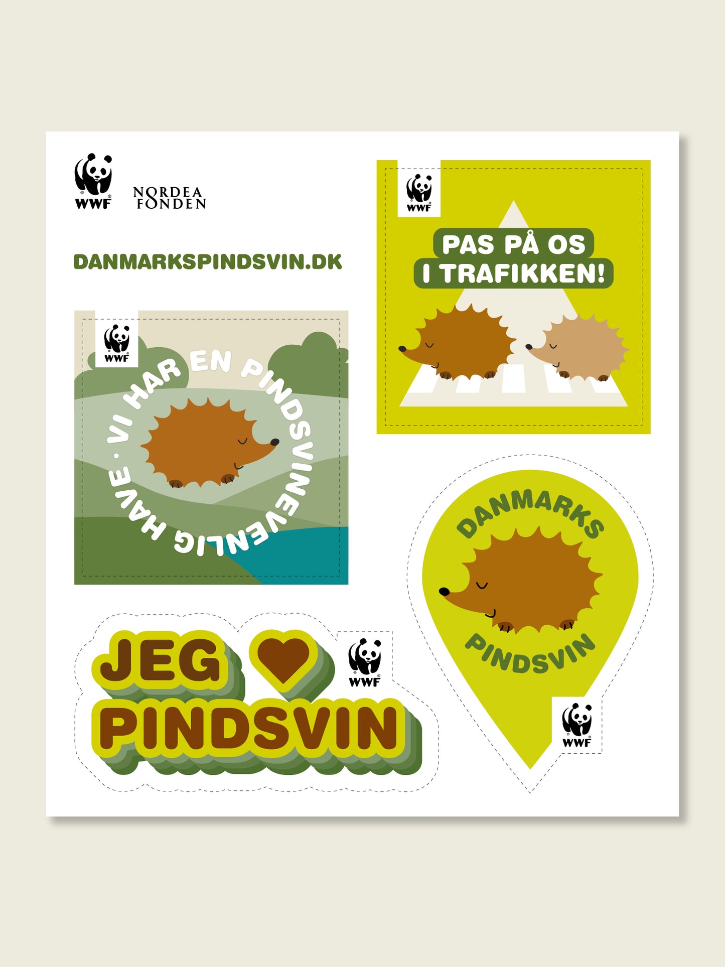 Klistermærker - Pindsvin
